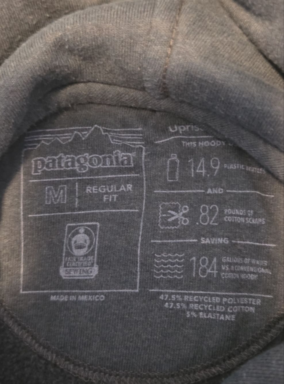 Patagonia Dark Green Crewneck Hoodie with Mountain Bison Graphic, Size Medium - Picture 3 of 8